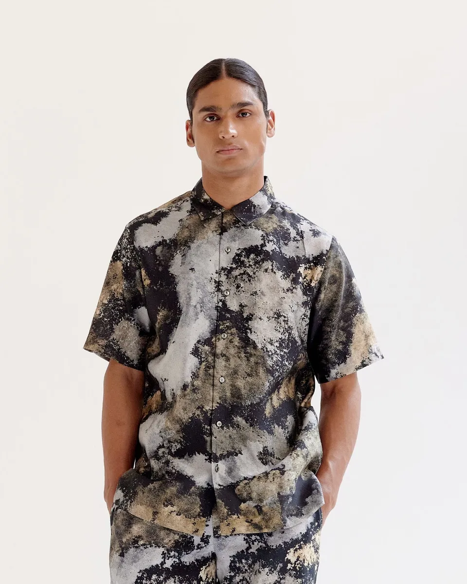COUNTRYMADE Shirts Trail Dust Dust Cloud Camo Half Shirt en soie