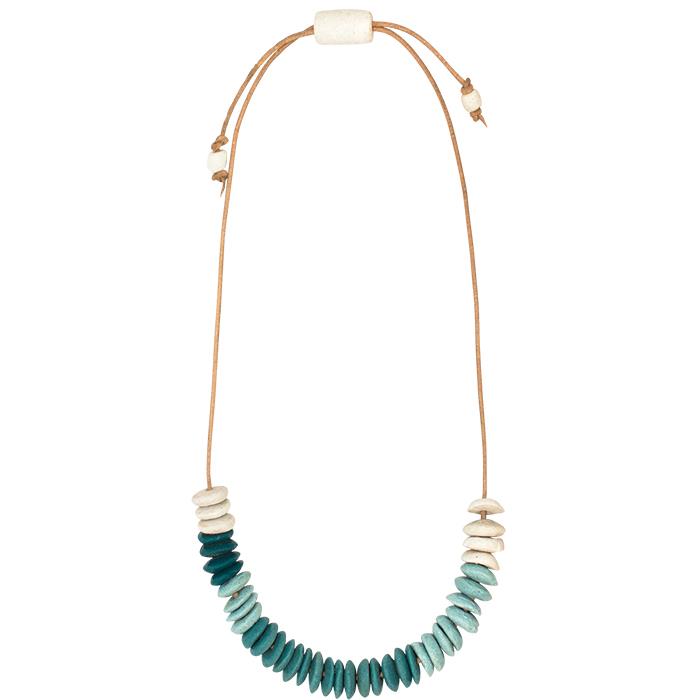 Sourire Multicolore Colliers Freestyle collier en verre recyclé turquoise et rouge