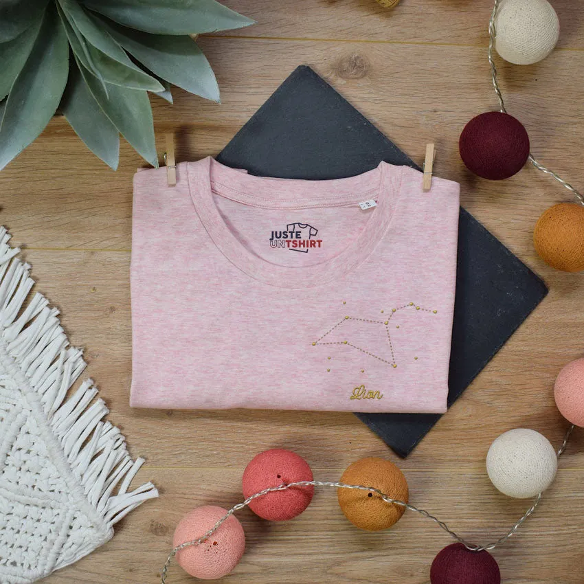 Juste Un T-shirt T-shirts Brodés Lion t-shirt brodé signe astrologique