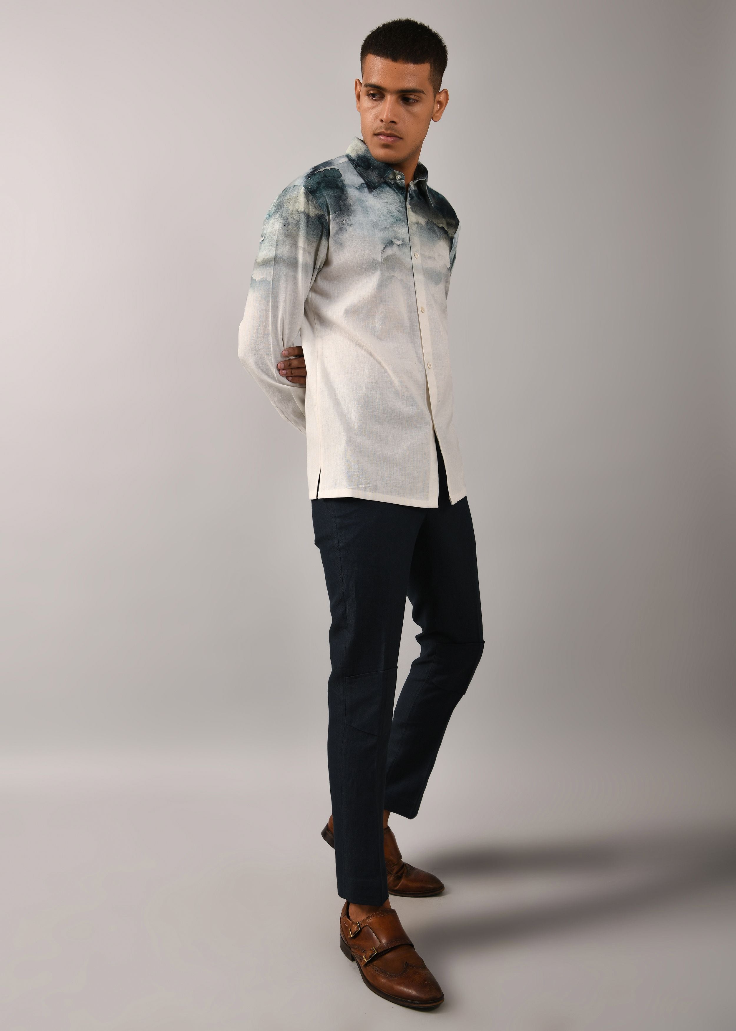 COUNTRYMADE Shirts Camouflaged Clouds chemise ivoire lin coton