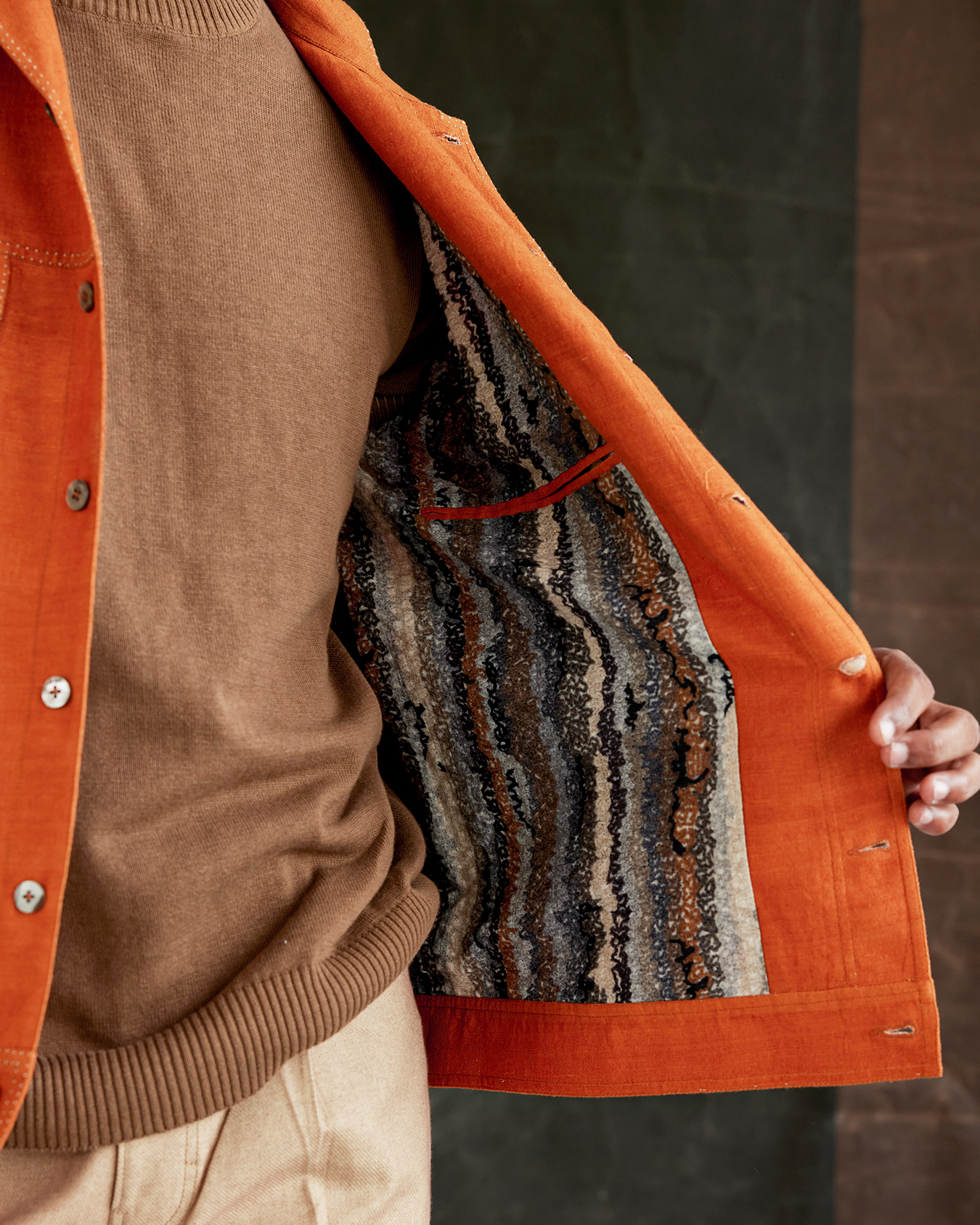COUNTRYMADE Jackets Matka Silk Trucker Jacket veste en soie coupe ajustée