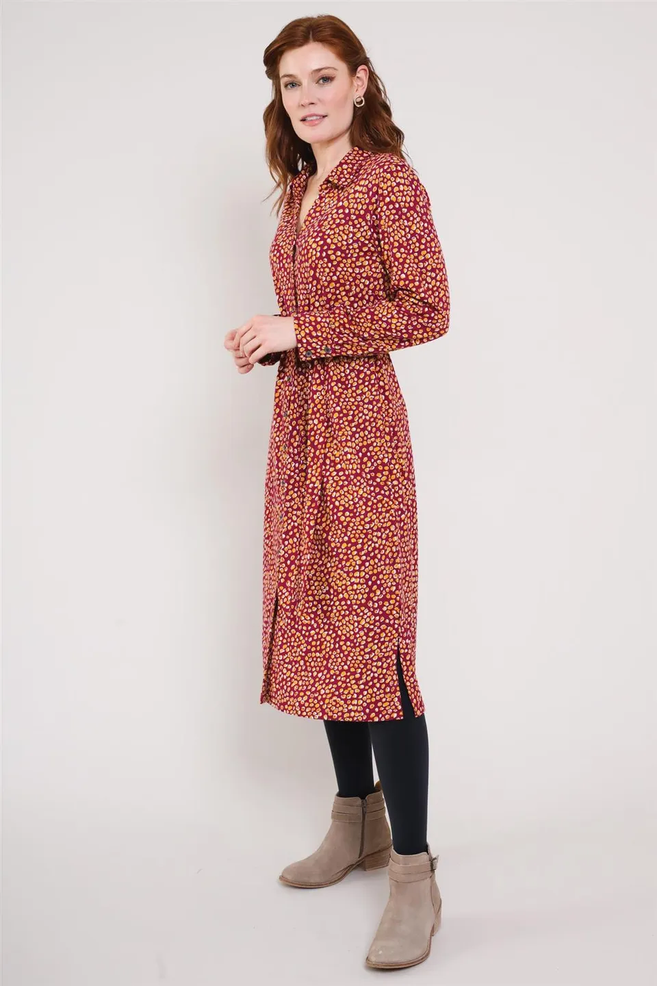 Sourire Multicolore Robes Dotty robe chemise midi à pois coton bio 36