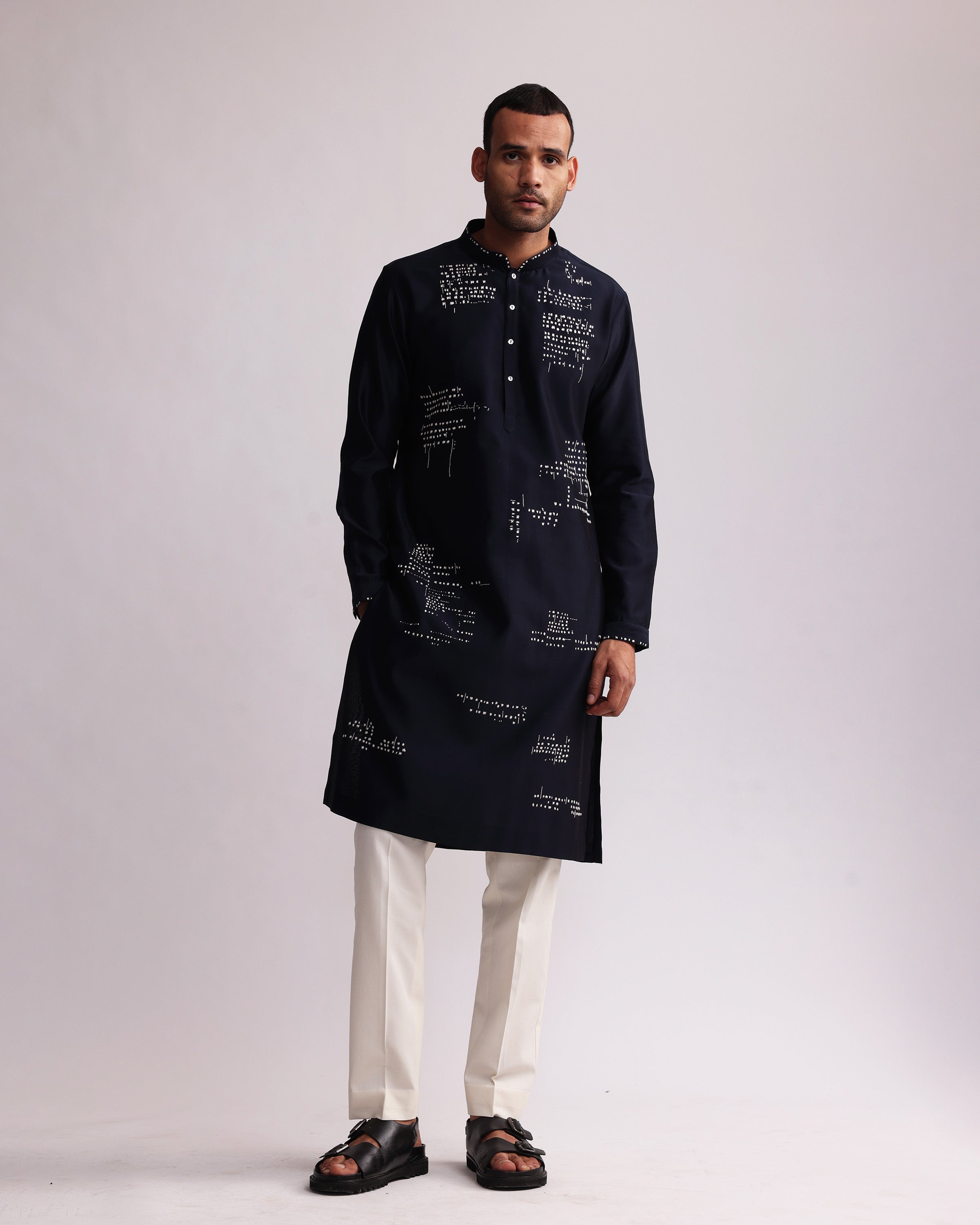 COUNTRYMADE Kurtas Asemic Placement Kurta brodée coupe regular
